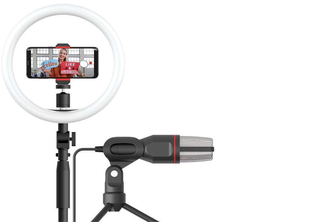 Tripper Content Creator Video Kit includes Ring Light, Microphone & Stand