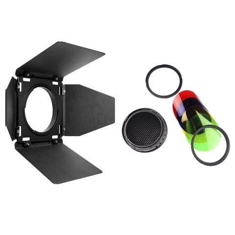 Godox BD-08 Barndoor with Honeycomb Grid and Colour Filter Set for AD400Pro
