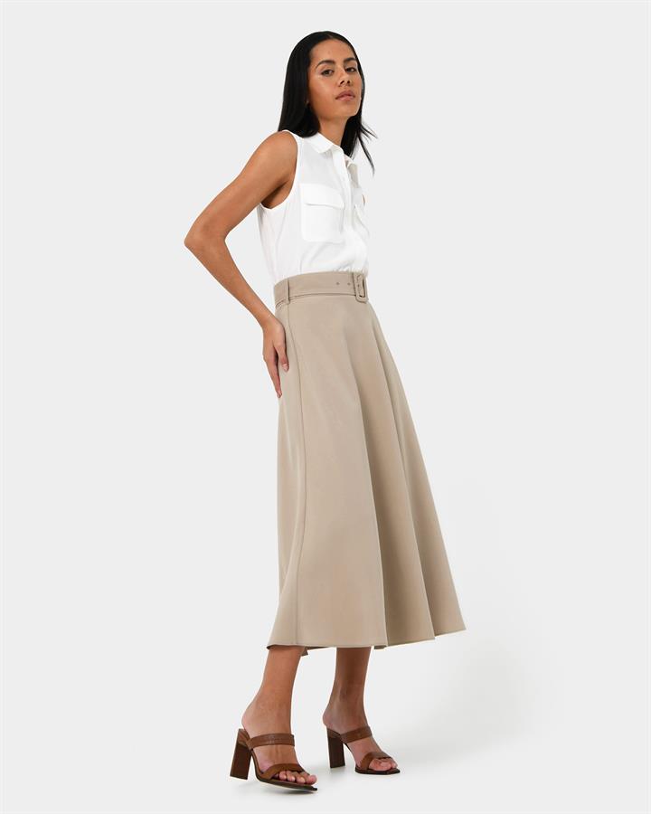 Anali Belted A-line Skirt