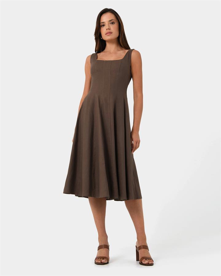 Saira Linen A-line Dress