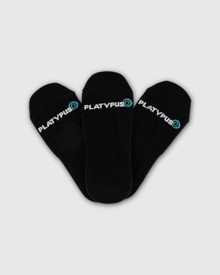 Platypus Socks Platypus Invisible Socks 3 PK (7-9) Black