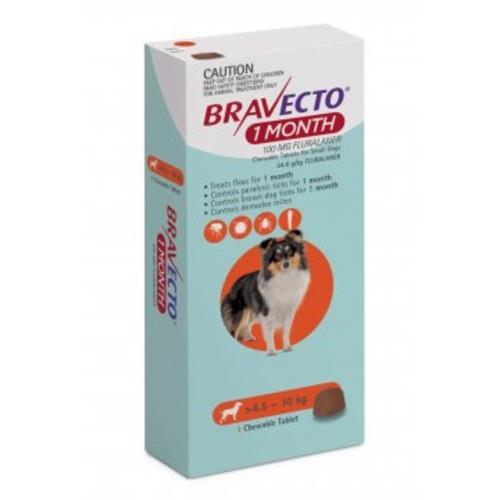 Bravecto Small 4.5-10kg Orange Dog 1 Month Chew Treatment 1 pack (1...