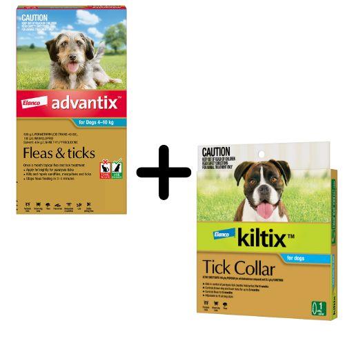 Advantix and Kiltix Bundle for Medium 4-10kg Teal 3 pack and Kiltix