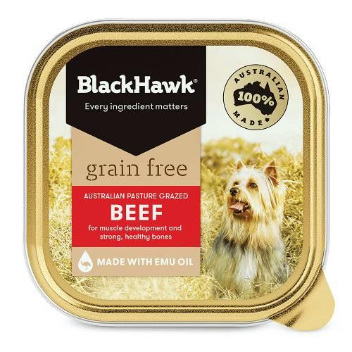 Black Hawk Dog Food Adult Grain Free Beef Wet Food 9x100g