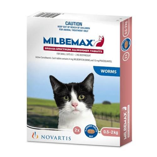 Milbemax Allwormer Kitten and Small Cat Under 2kg 2 tablets
