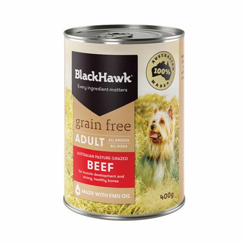 Black Hawk Dog Food Adult Grain Free Beef Wet Food 12x400g