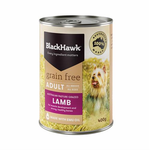 Black Hawk Dog Food Adult Grain Free Lamb Wet Food 12x400g
