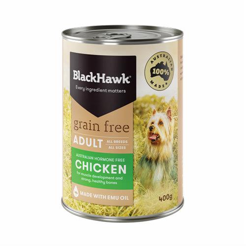 Black Hawk Dog Food Adult Grain Free Chicken Wet Food 12x400g