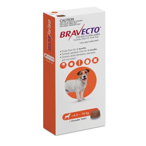 Bravecto Small 4.5-10kg Orange Dog Chew Treatment 1 pack (3 month)