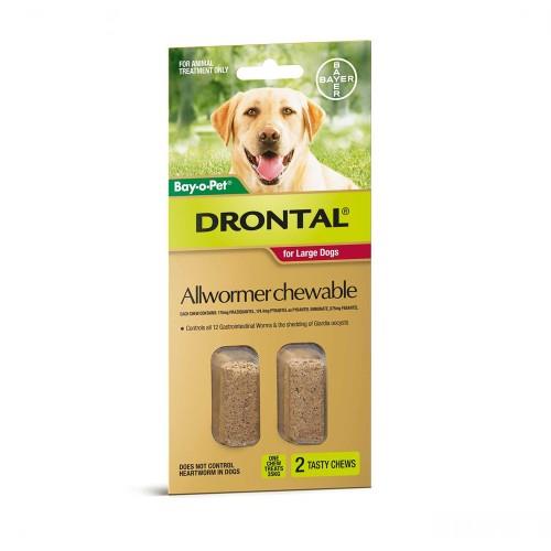 Drontal Allwormer Chew Large 10-35kg 2 pack