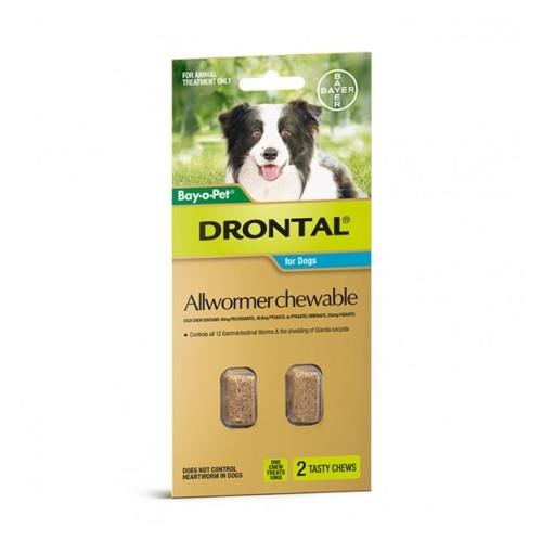 Drontal Allwormer Chew Medium 3-10kg 2 pack