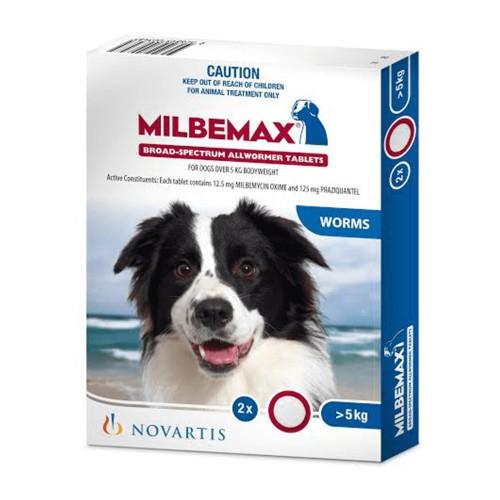 Milbemax Allwormer Dog Over 5kg 2 tablets
