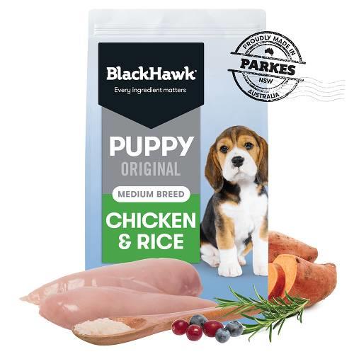 Black Hawk Dog Food Puppy Medium Breed Chicken and Rice 20kg