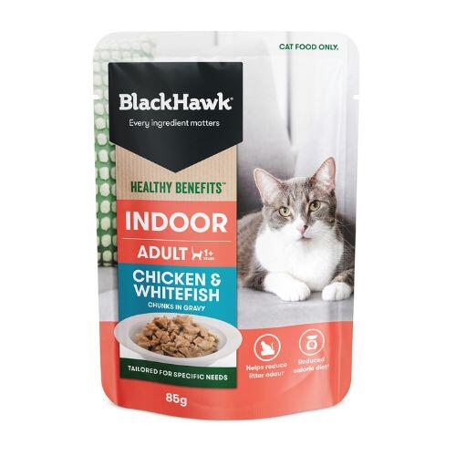 Black Hawk Adult Cat Healthy Benefits Indoor Pouches 12 x 85g