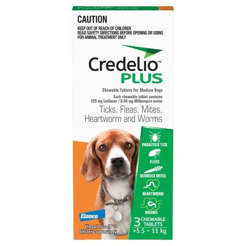 Credelio Plus Medium Dog 5.5-11kg 3 pack