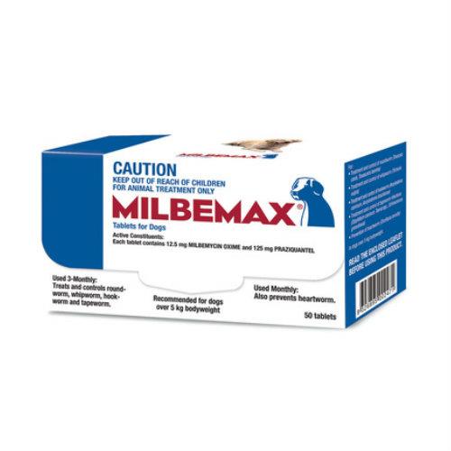 Milbemax Allwormer Dog Over 5kg 50 tablets