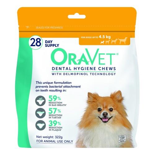 Oravet Dental Chews Extra Small up to 4.5kg 28 chews