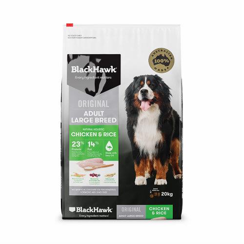 Black Hawk Dog Food Large Breed Adult Chicken and Rice 20kg