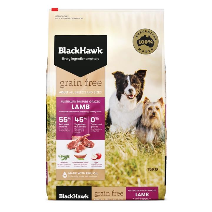 Black Hawk Adult Dog Food Grain Free Lamb 15kg