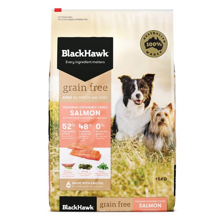 Black Hawk Adult Dog Food Grain Free Salmon 15kg