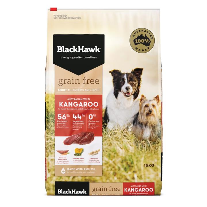 Black Hawk Adult Dog Food Grain Free Kangaroo 15kg