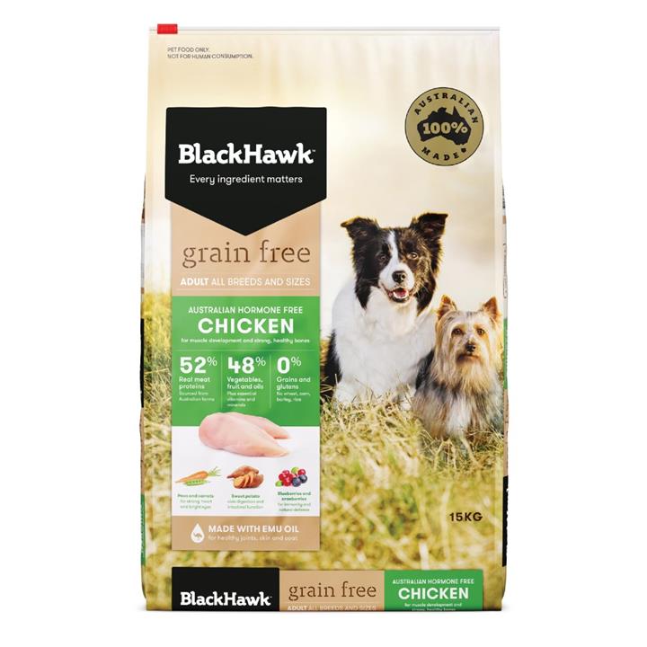 Black Hawk Adult Dog Food Grain Free Chicken 15kg