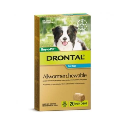 Drontal Allwormer Chew Medium 3-10kg 20 pack