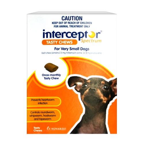 Interceptor Spectrum Chews Extra Small Under 4kg Brown 6 pack