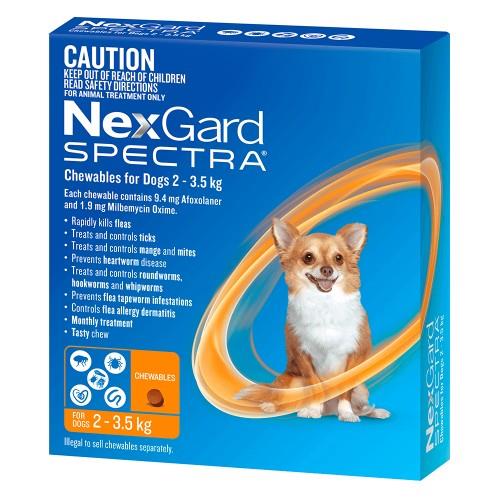 NexGard Spectra Extra Small 2-3.5kg 3 pack