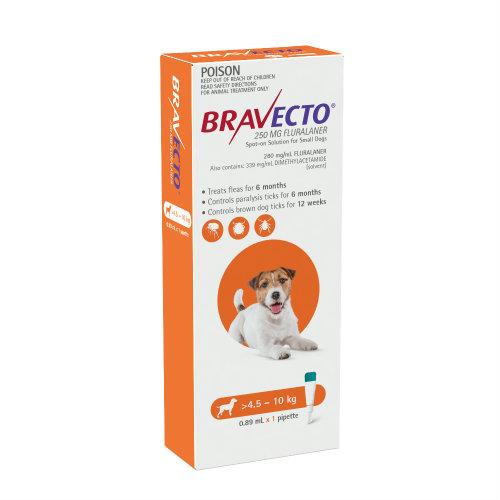 Bravecto Small 4.5-10kg Orange Spot On Treatment 1 pack