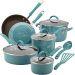 Rachael Ray Cucina 12 Piece Blue Porcelain Enamel Cookware Set