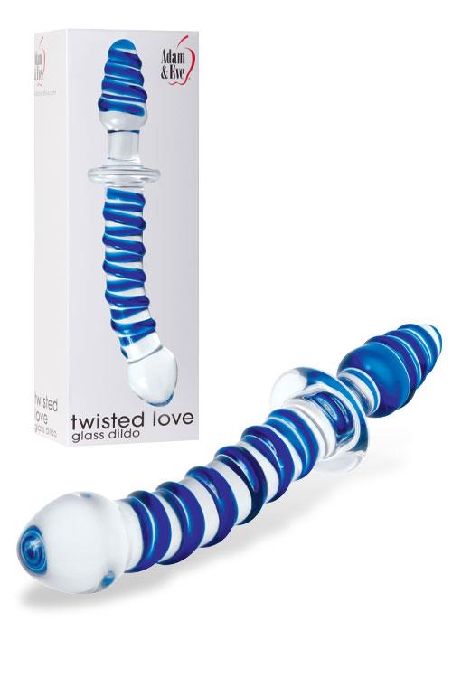 Adam and Eve 8.75" Double Ended Twisted Glass Dildo & Plug