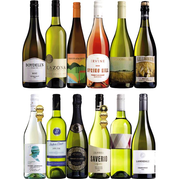 Awesome Aussie Whites Dozen, Australia multi-regional Mixed White Wine Case, Wine Selectors