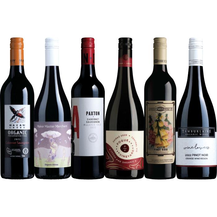 Aussie Organic Red 6-Pack, Australia multi-regional Mixed Red Wine Pack, Wine Selectors