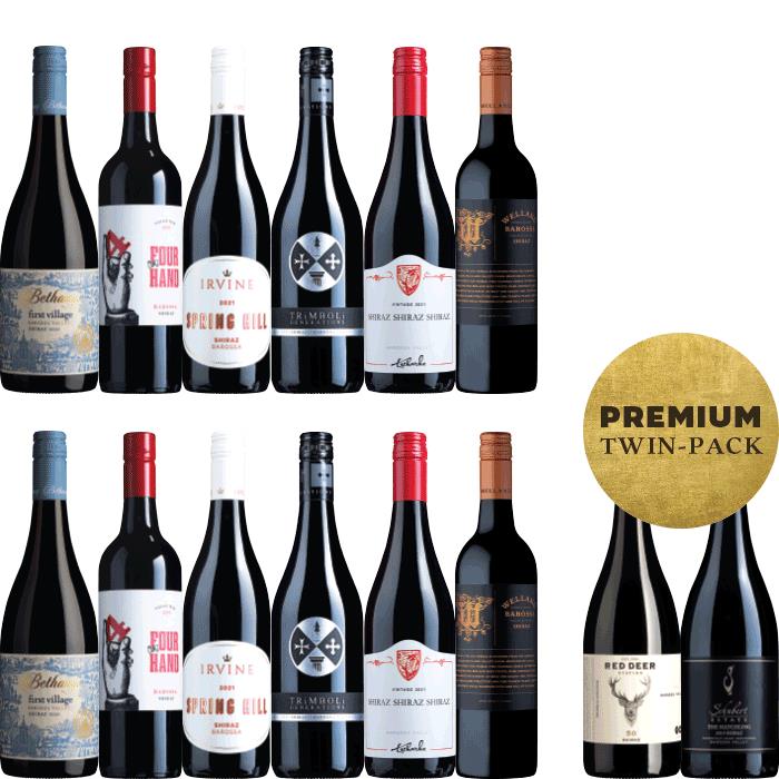 Barossa Valley Shiraz Dozen with Extra-premium Twin Pack, Barossa Valley Shiraz Wine Case, Wine Selectors