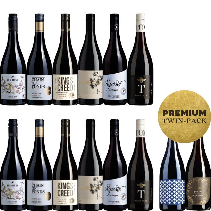 Adelaide Hills Pinot Noir Dozen with Extra-premium Twin Pack, Adelaide Hills Pinot Noir Wine Case, Wine Selectors