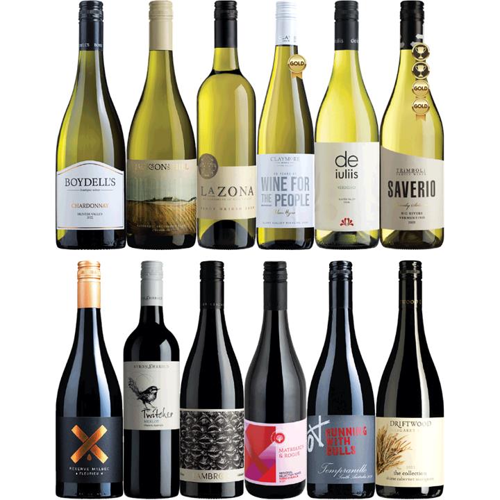 Aussie Favourites Mixed Dozen, Australia multi-regional Mixed Red and White Wine Case, Wine Selectors