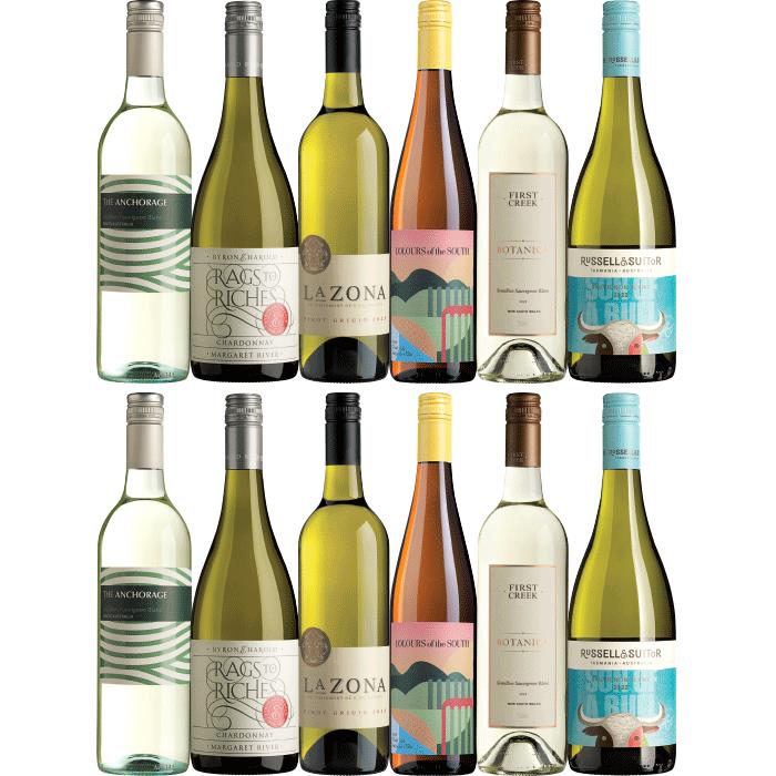 Aussie Favourites White Dozen, Australia multi-regional Mixed White Wine Case, Wine Selectors