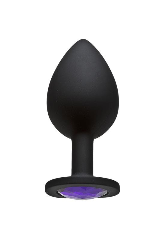 Booty Bling - Jeweled Silicone Butt Plug (Large Purple)