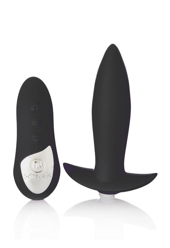 Nu Sensuelle Rechargeable Mini Butt Plug with Remote Control (Black)