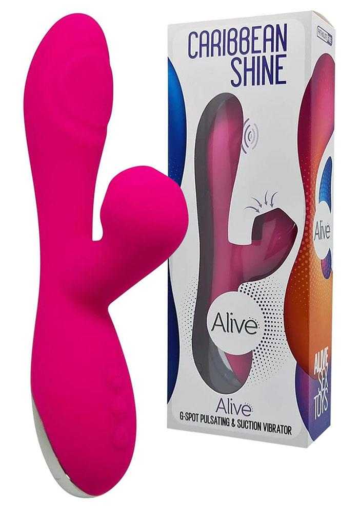 Alive - Caribbean Shine Suction Rabbit Vibrator (Pink)
