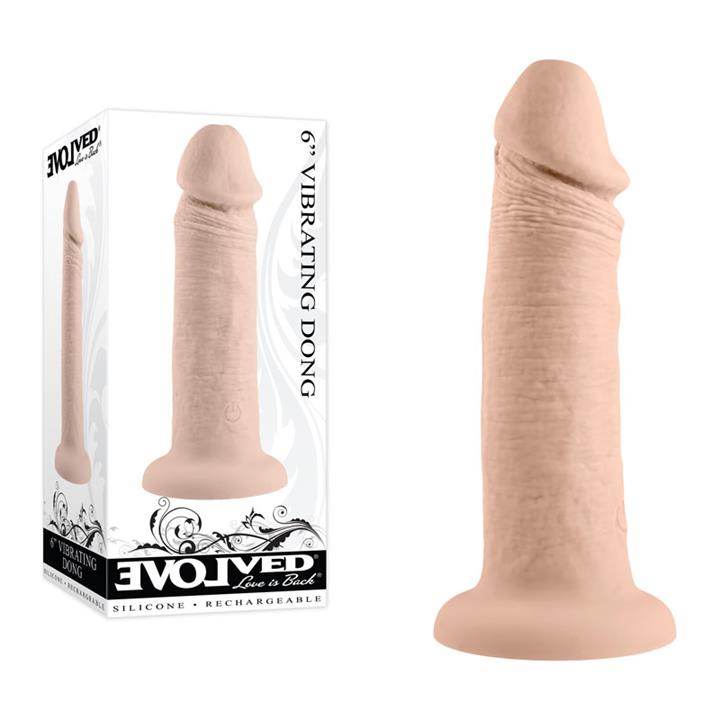 6 Inch Vibrating Dong by Evolved (Light)