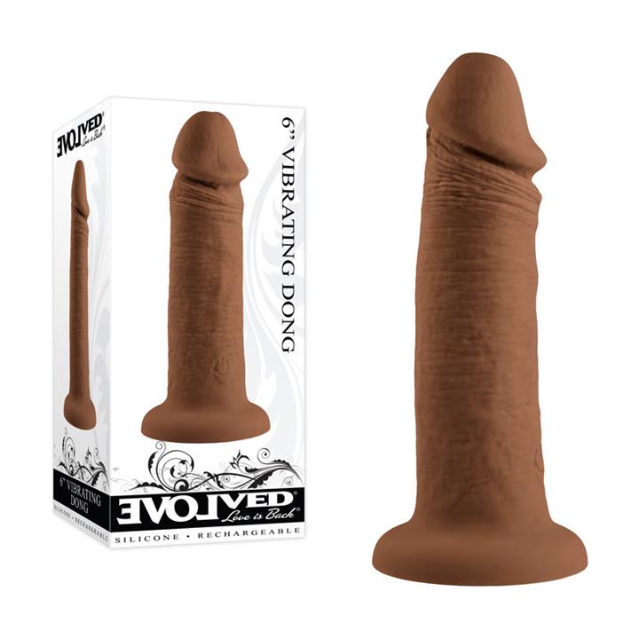 6 Inch Vibrating Dong by Evolved (Dark)
