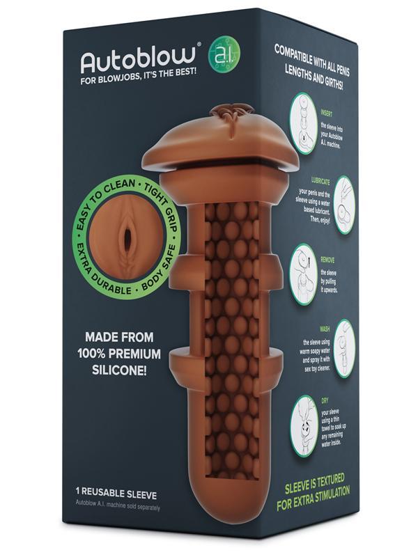 Autoblow A.I. Silicone Vagina Sleeve (Brown)