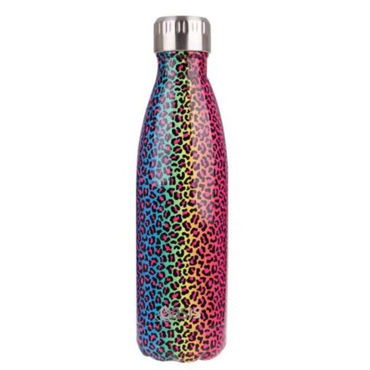 Oasis Kids Insulated Stainless Steel Drink Bottle (500ml) Rainbow Leopard