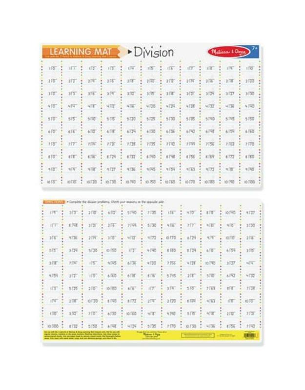 Melissa & Doug Double-Sided Division Write-A-Mat