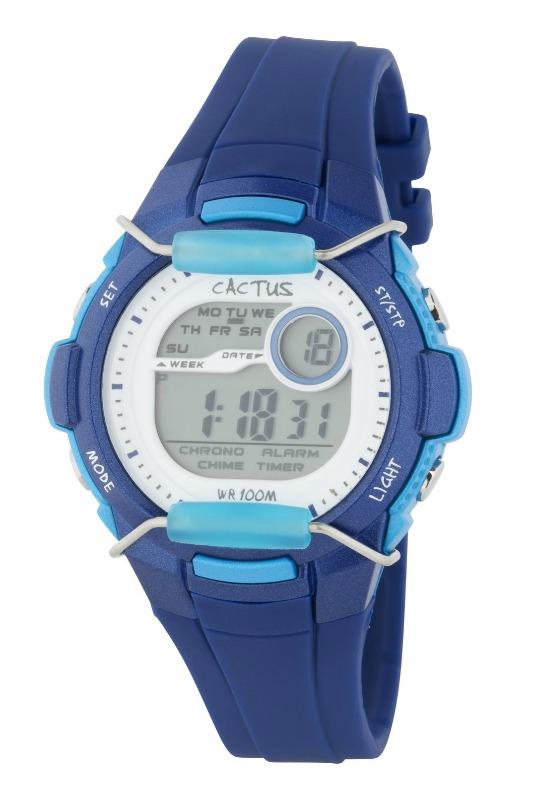 Cactus Shield Tech Time LCD Blue Digital Watch
