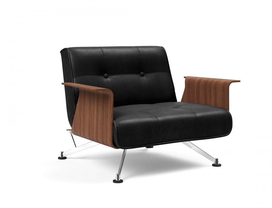 Clubber chair with walnut arms - innovation living
