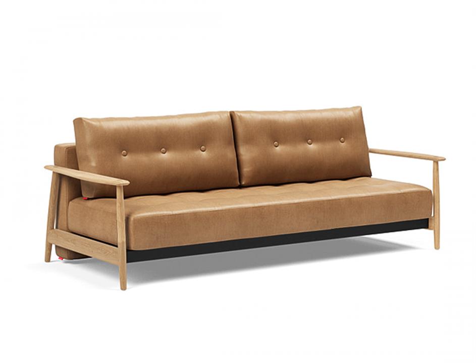 Eluma deluxe double sofa bed timber oak arms - innovation living