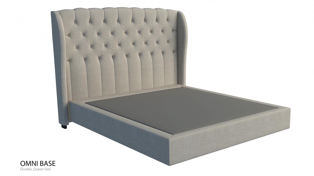 Chateau custom upholstered bed frame with choice of standard base